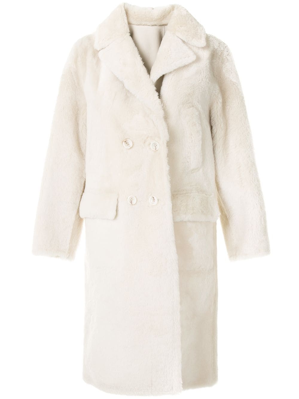 lamb-fur midi coat - 1