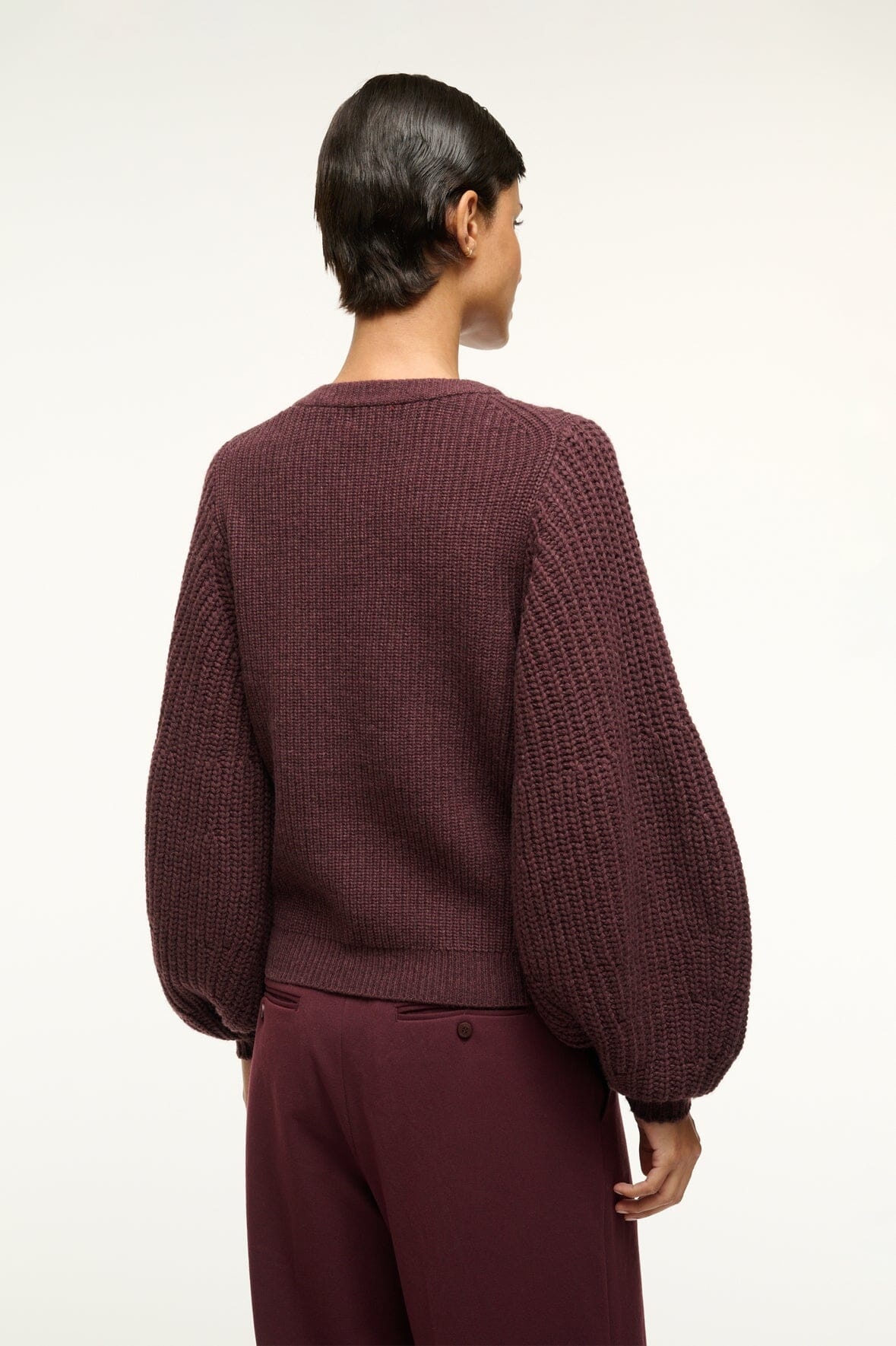 STAUD AURA SWEATER MERLOT - 4