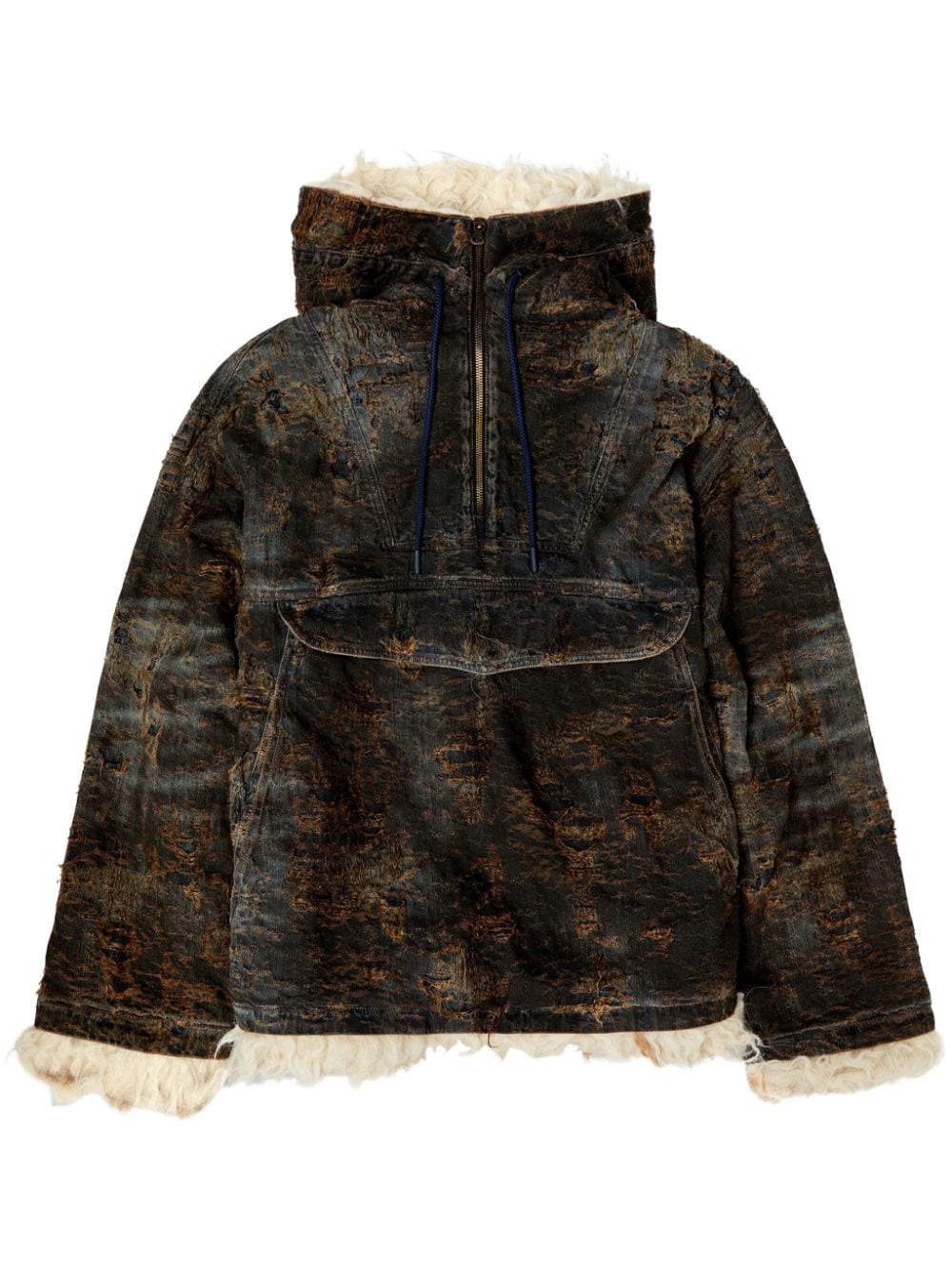 D-ARAK-FSF coated jacquard denim anorak - 1