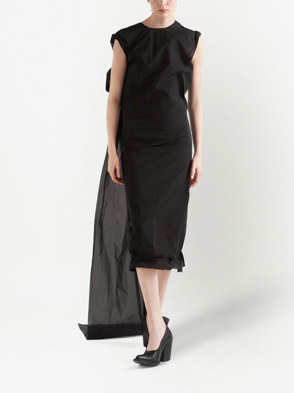drape-detail midi dress - 2