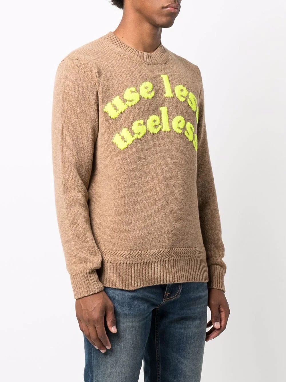 intarsia slogan wool-blend jumper - 3