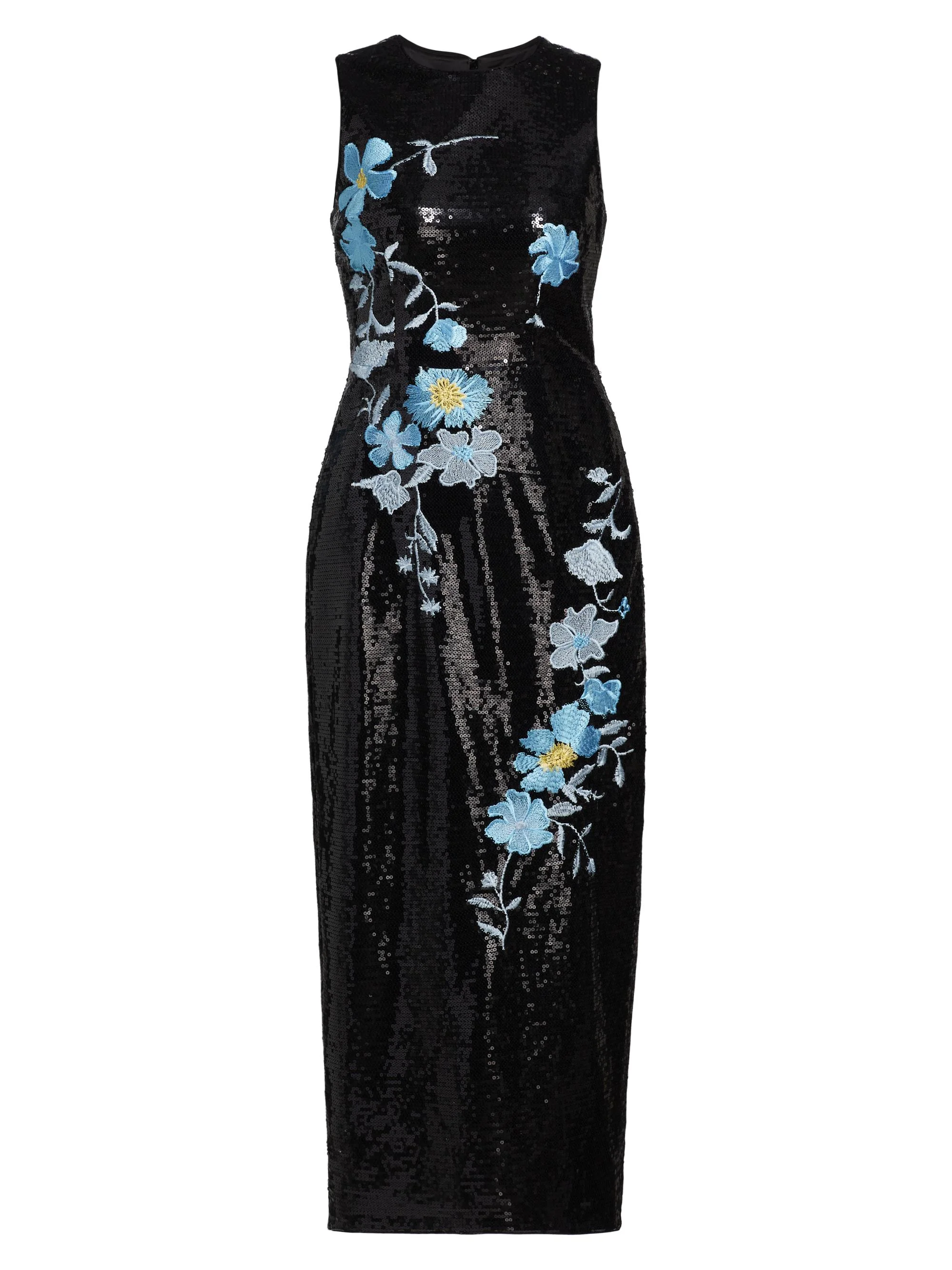 Women's Tiana Floral Sequinned Dress - Black Multi - 1