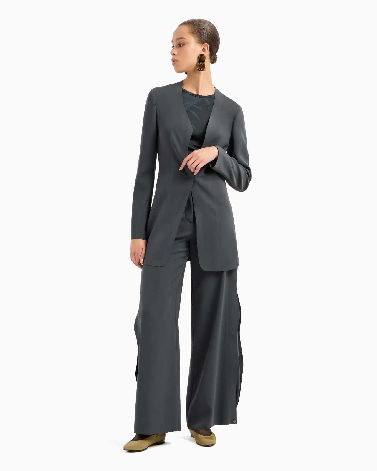 LONG JACKET IN TECHNICAL CADY - 2