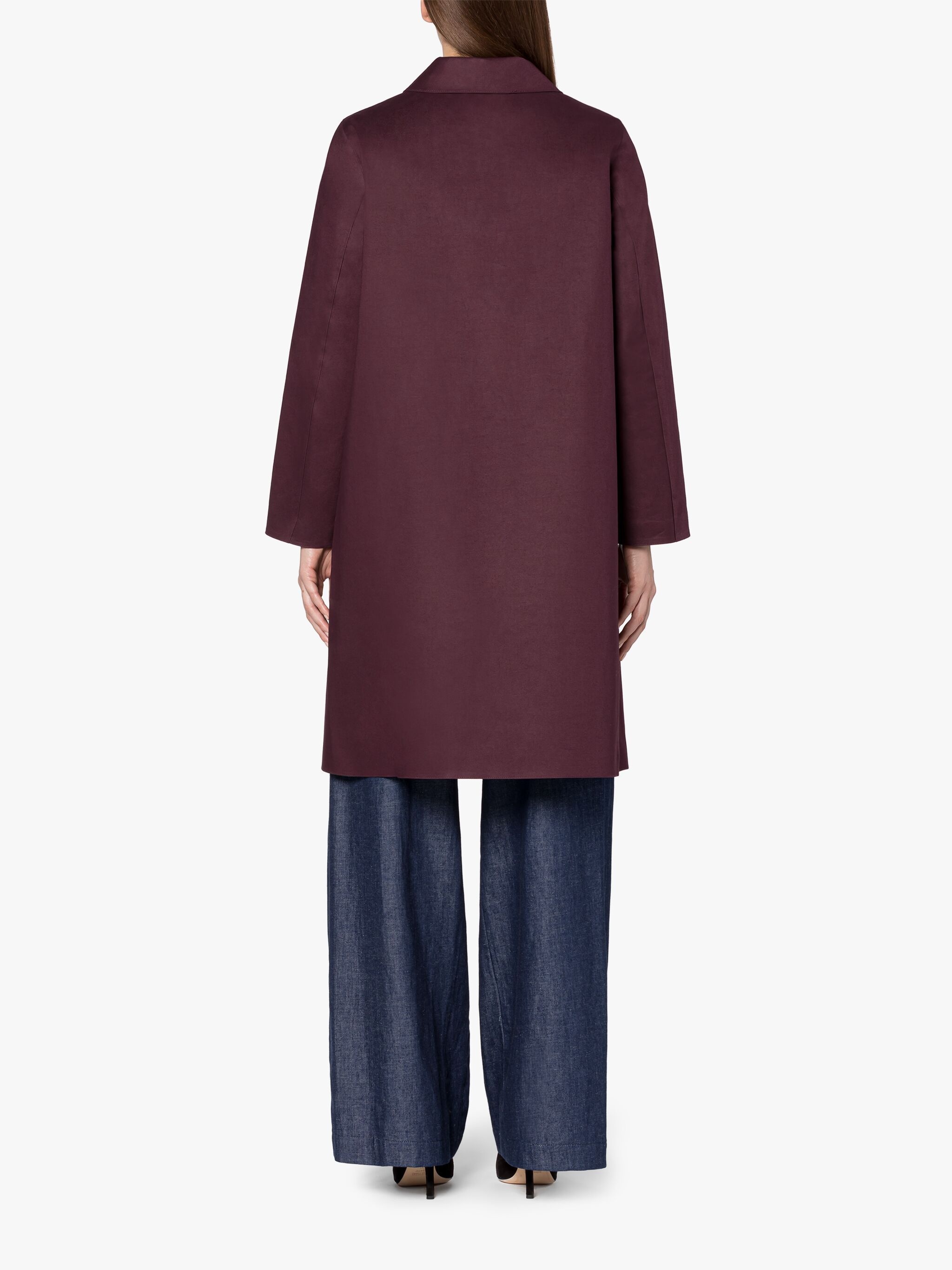 BANTON BURGUNDY BONDED COTTON COAT - 4