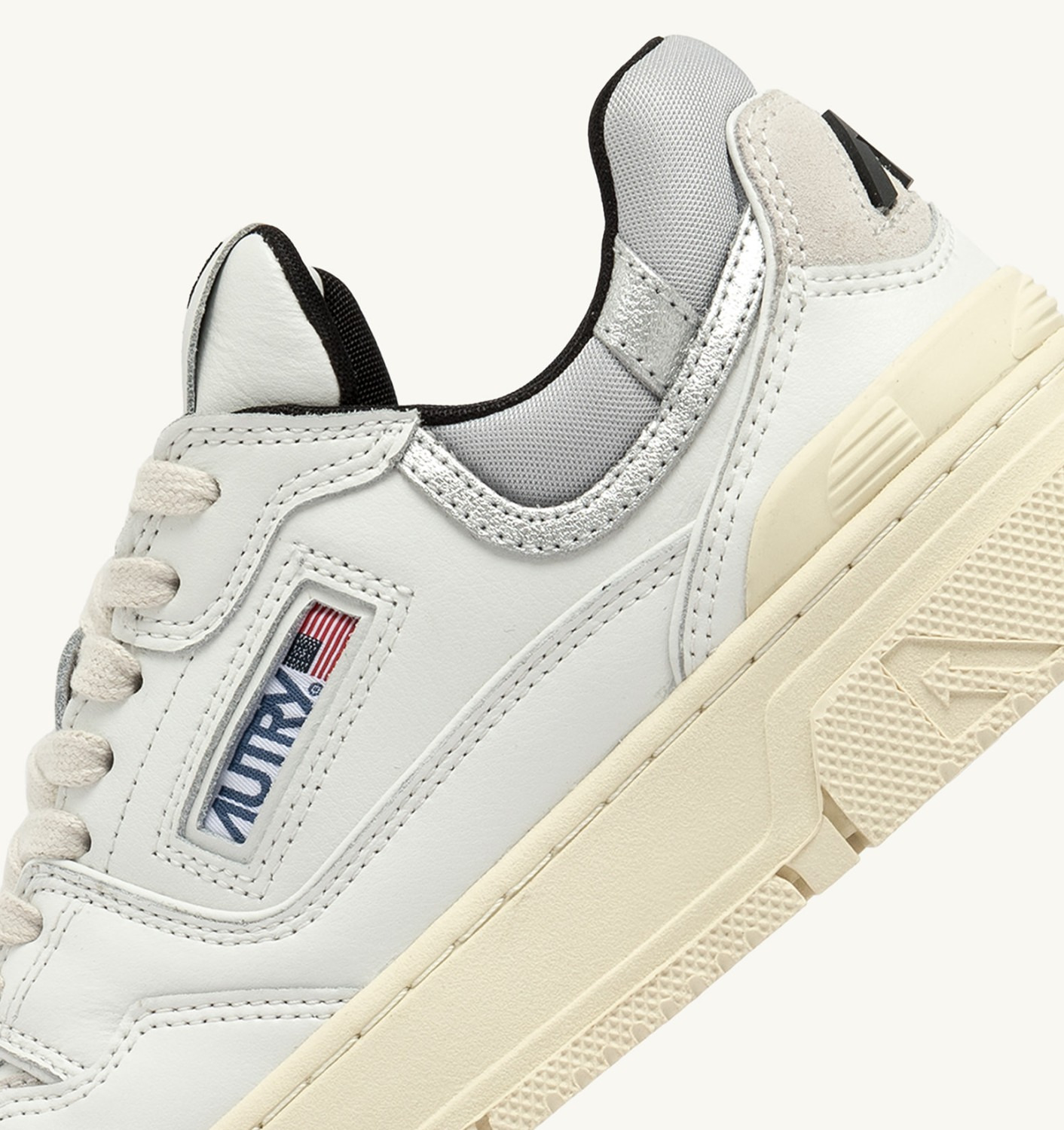 CLC LOW SNEAKERS IN WHITE LEATHER AND SILVER SUEDE - 6