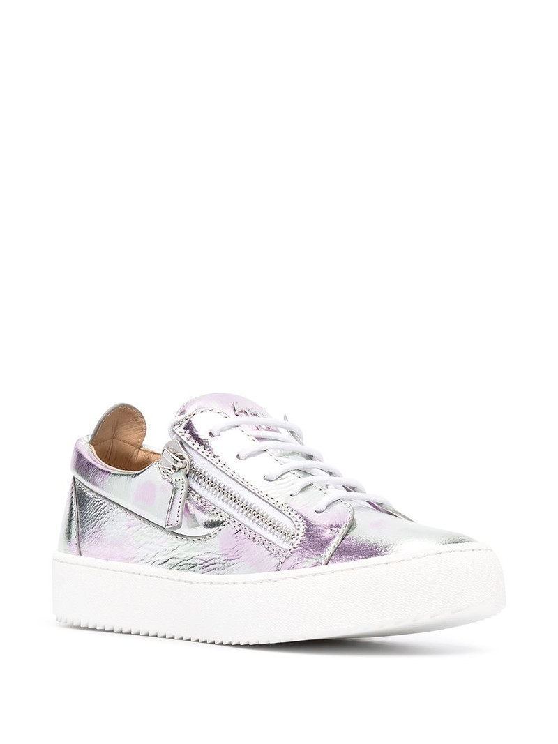 Giuseppe Zanotti metallic leather low-top sneakers outlook