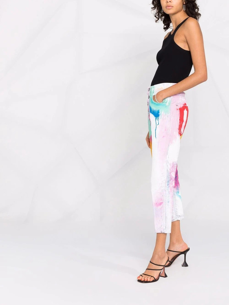 paint splatter detail cropped trousers 4