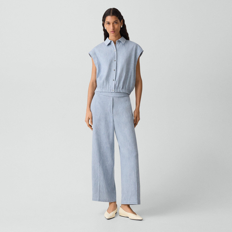 Classic Straight Pull-On Pant in Fluid Linen 2