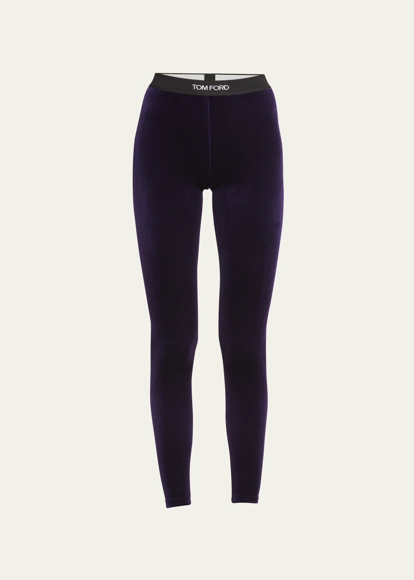 Logo Band Velvet Leggings - 2