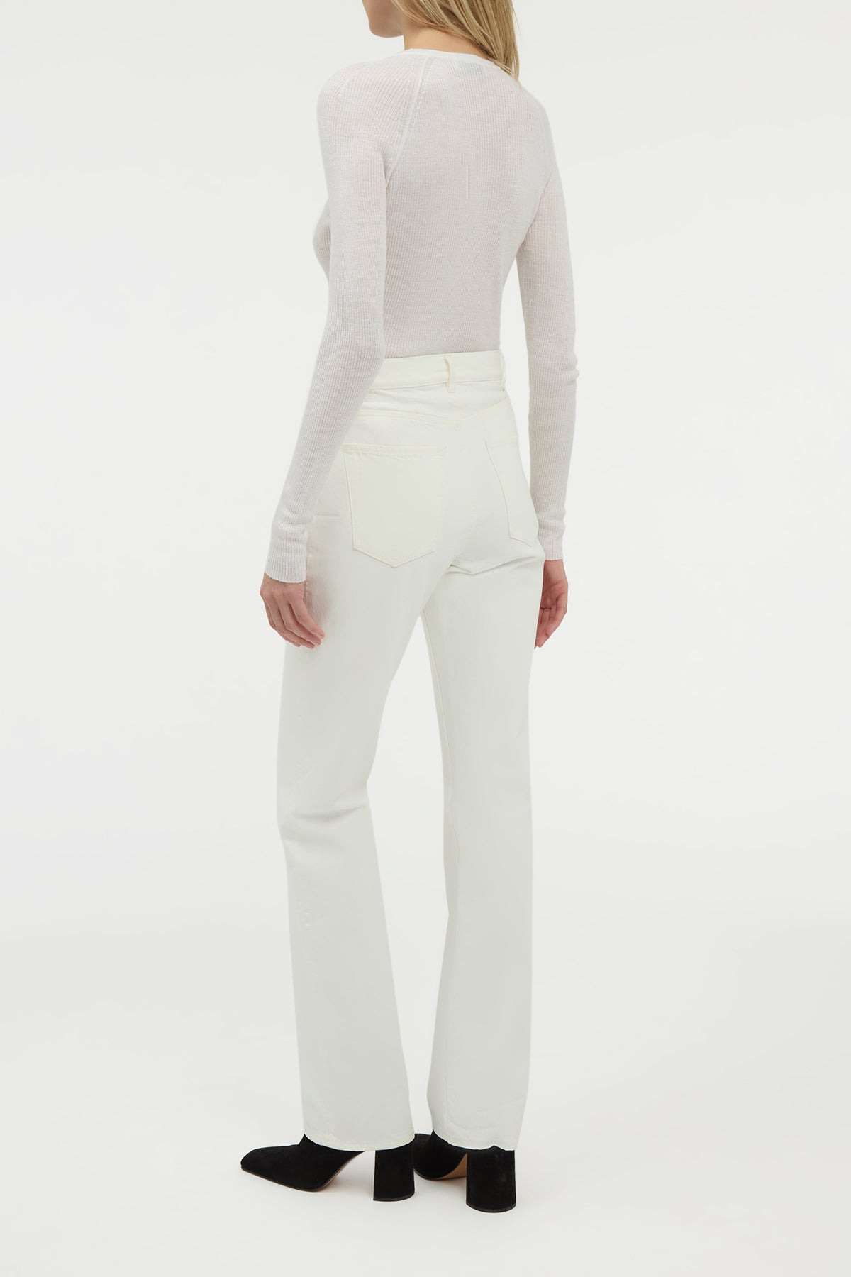 Anges Knit Henley in Ivory Cashmere Silk with Hemp - 5