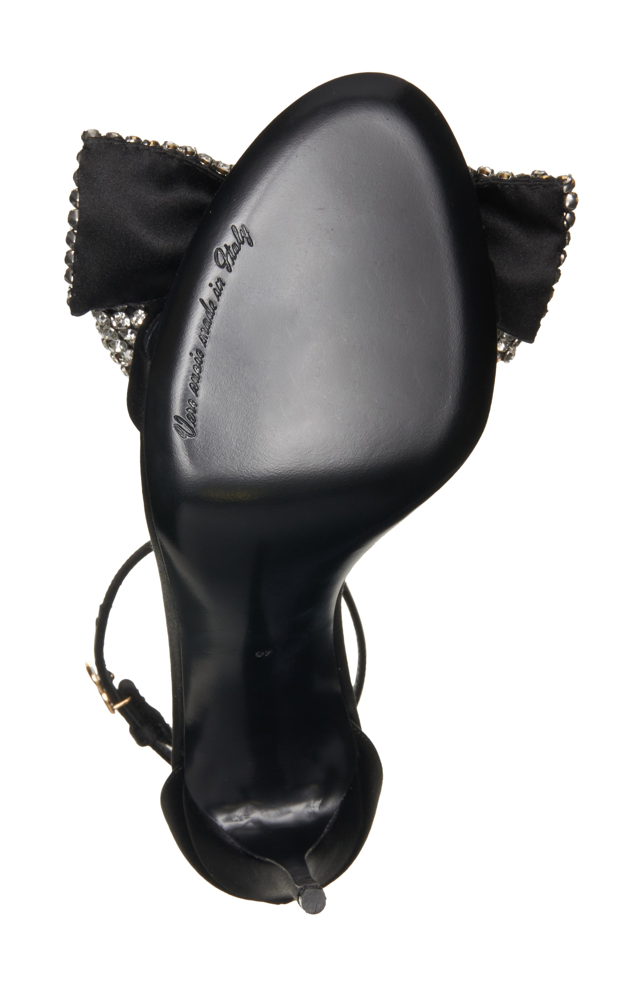 Dolce&Gabbana Keira Crystal Embellished Bow Ankle Strap Sandal in 8S488 Nero/Crystal at Nordstrom - 6