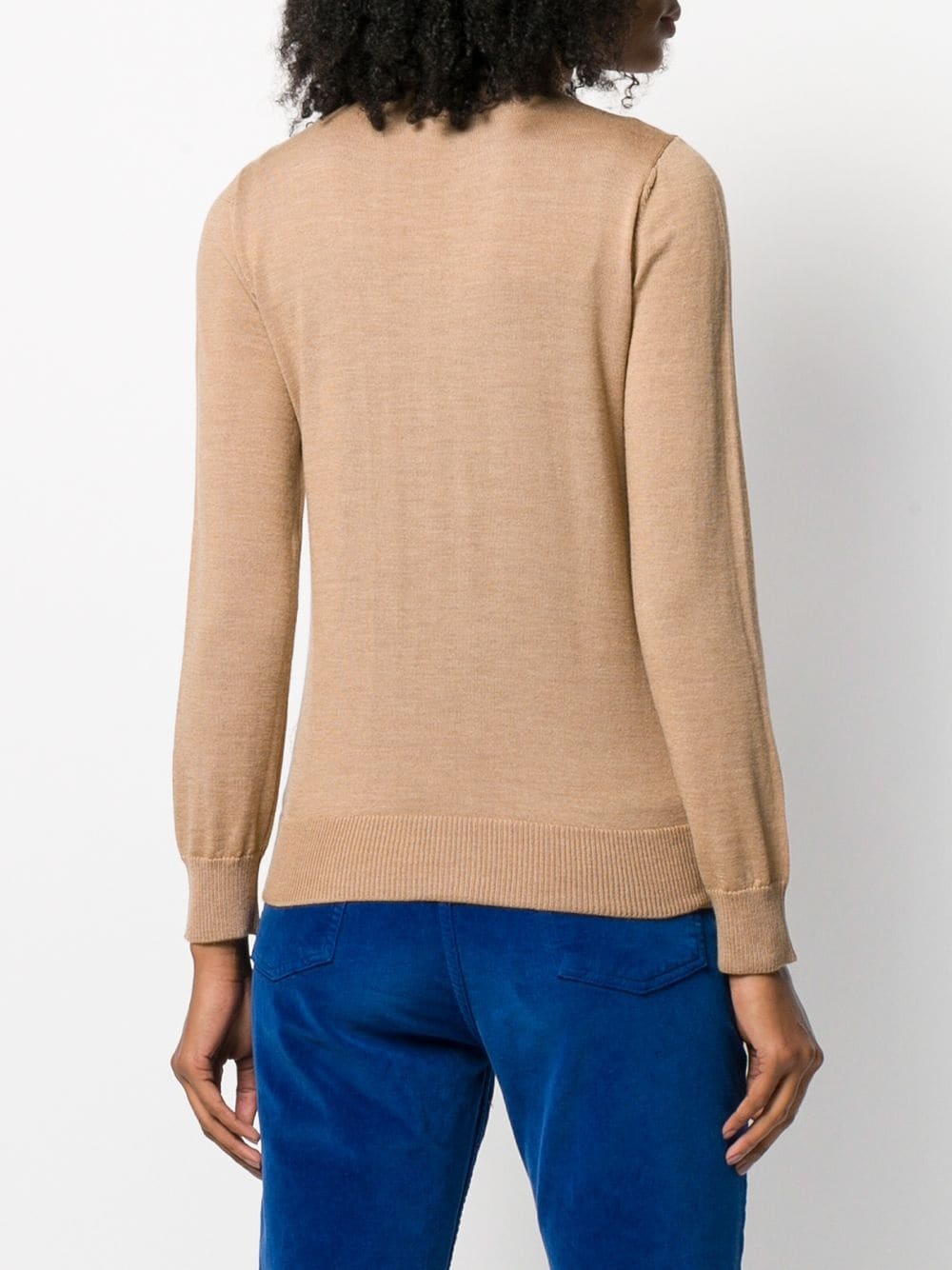 roll neck fine knit jumper - 4