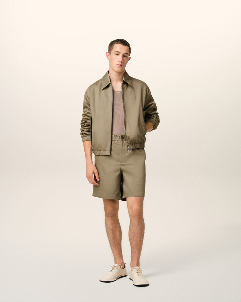 AMI Paris GREEN COTTON AMI DE COEUR ZIPPED JACKET outlook