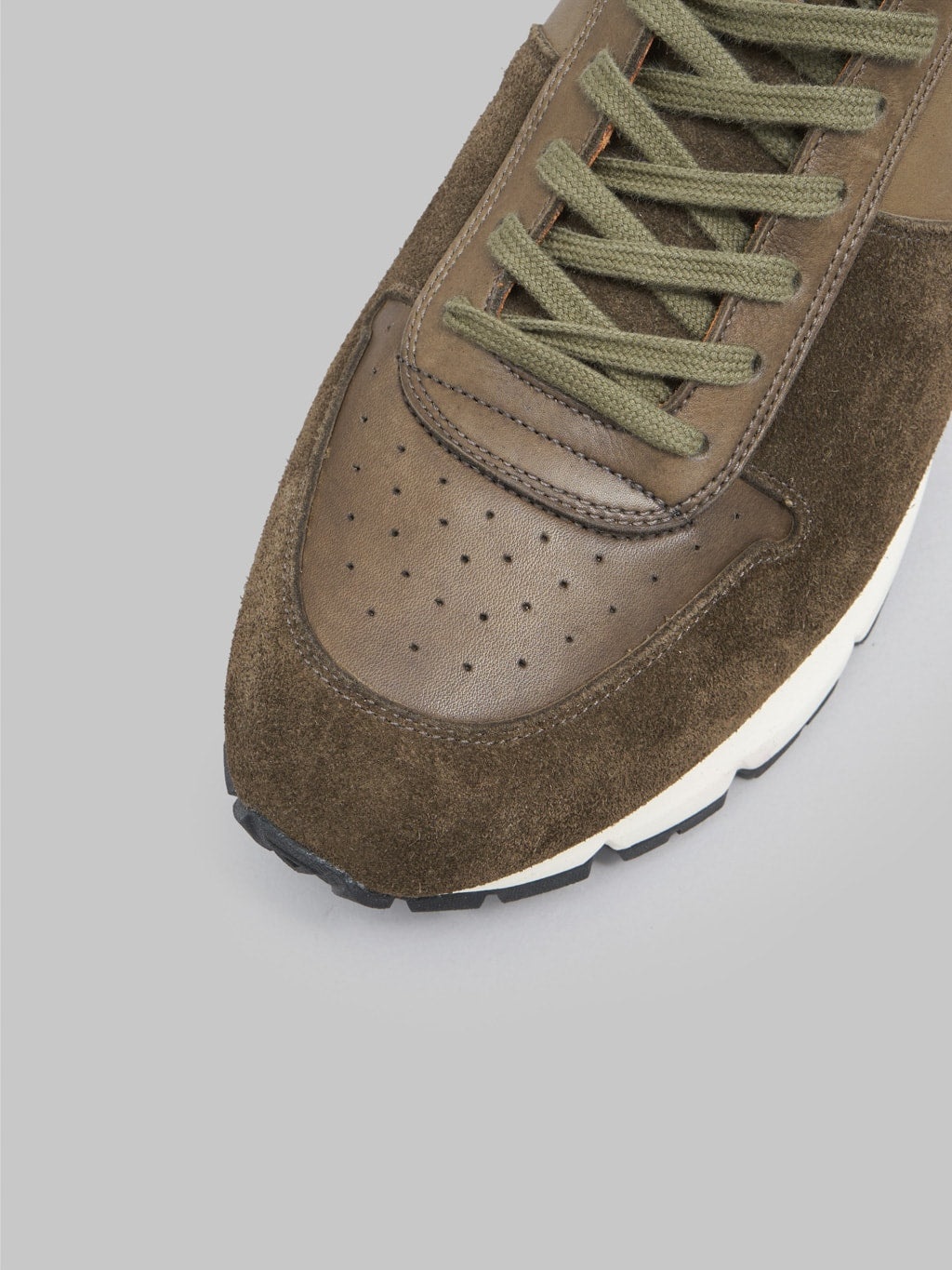 Viberg Sneaker Dark Olive Janus Calf Suede - 9