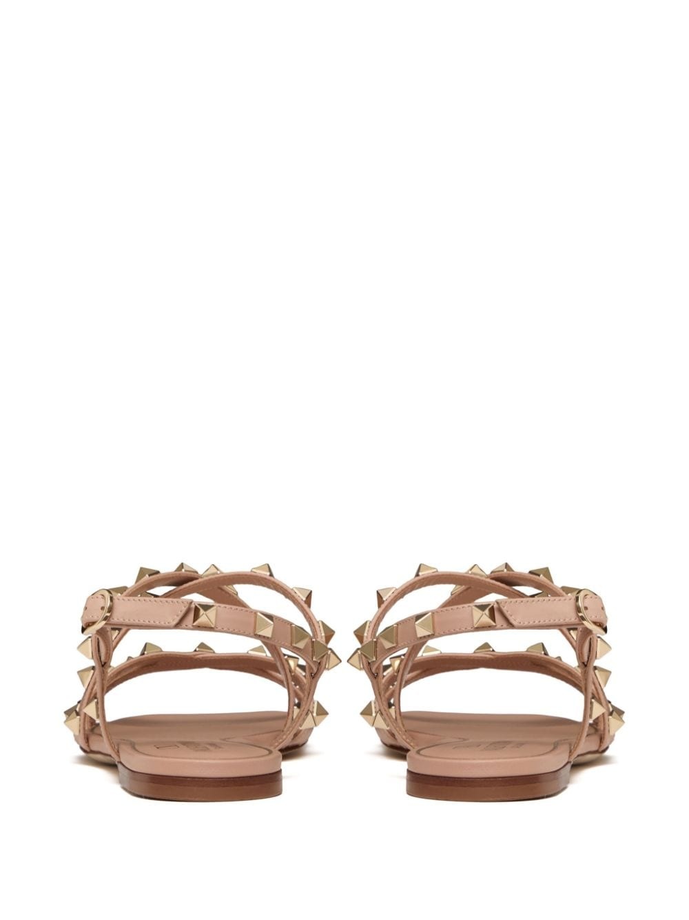 Rockstud-embellished flat leather sandals - 3