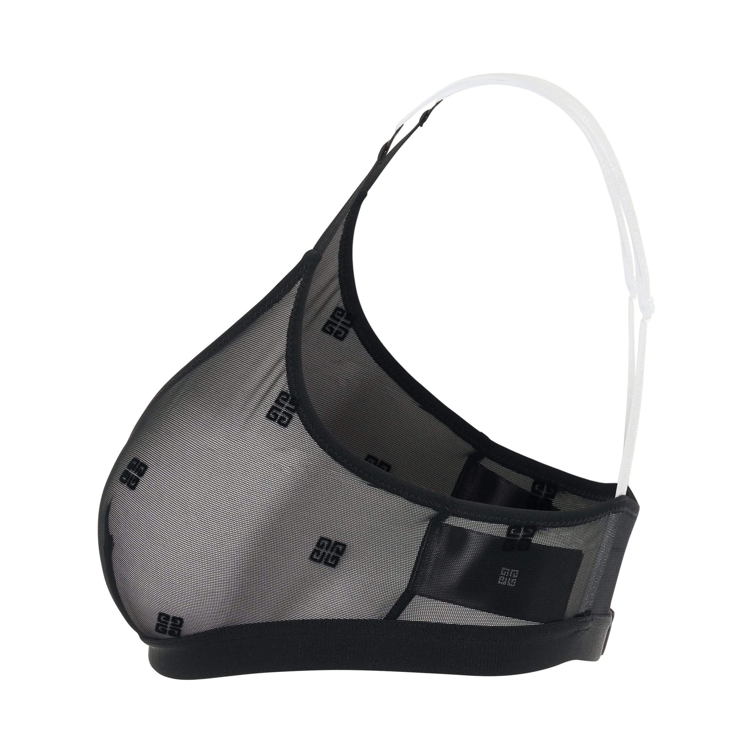 4G Transparent Tulle Bra in Black - 3