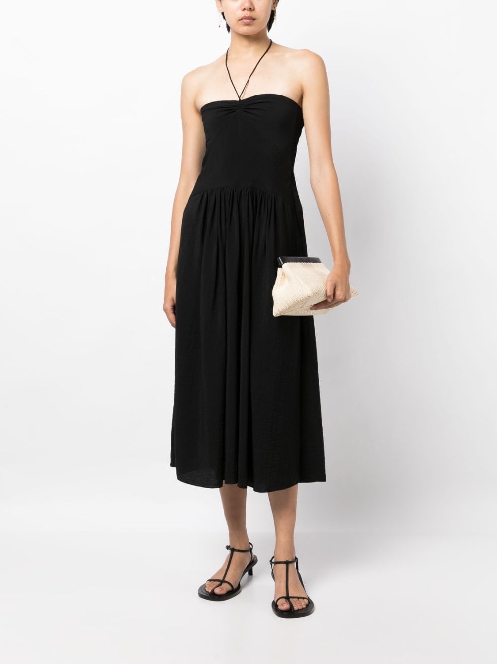 halterneck pleated dress - 2