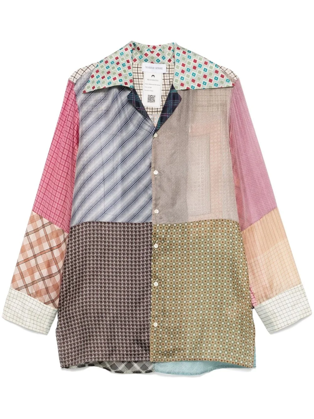 Regenerated silk-scarves shirt - 1