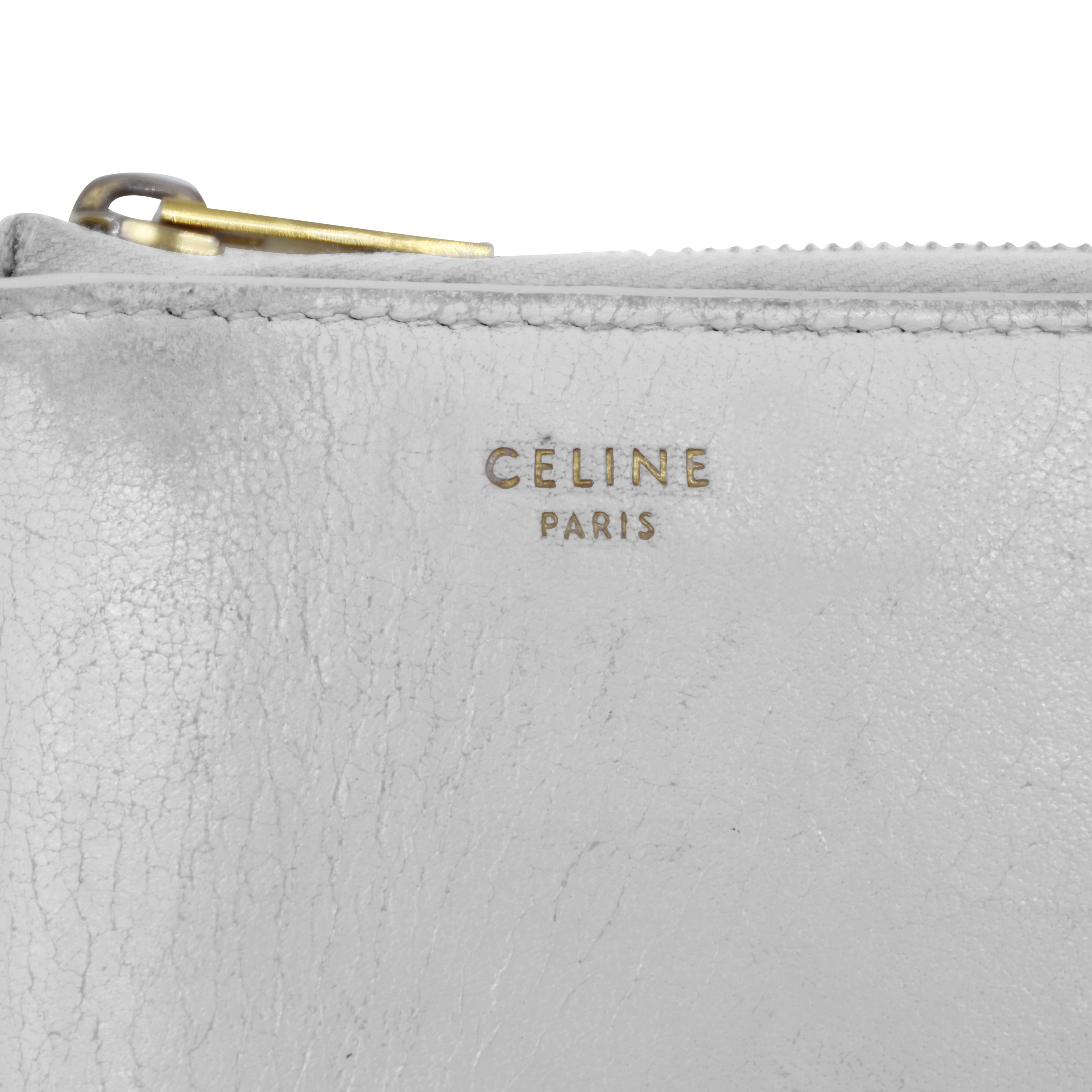 Celine Compact Zip Wallet - White/Red - 4