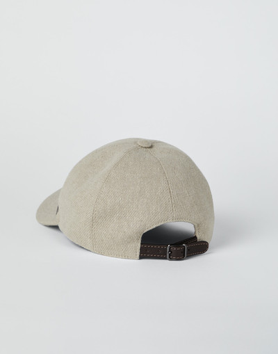 Brunello Cucinelli Linen and cotton gabardine baseball cap with shiny band outlook