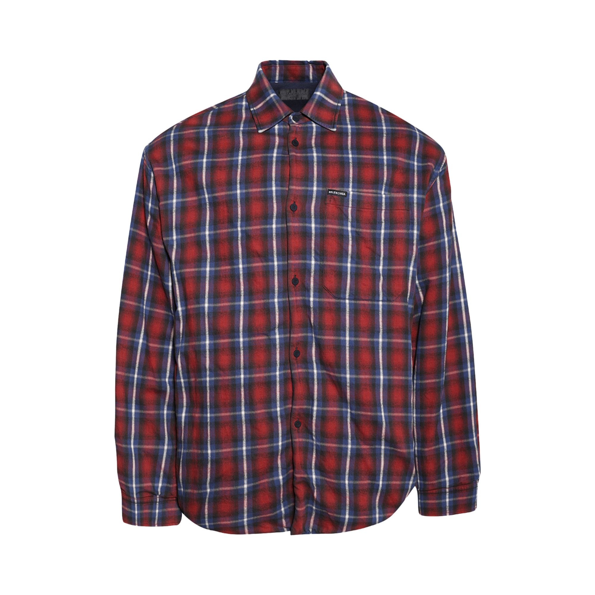 Balenciaga Lined Shirt 'Red/Blue' - 1