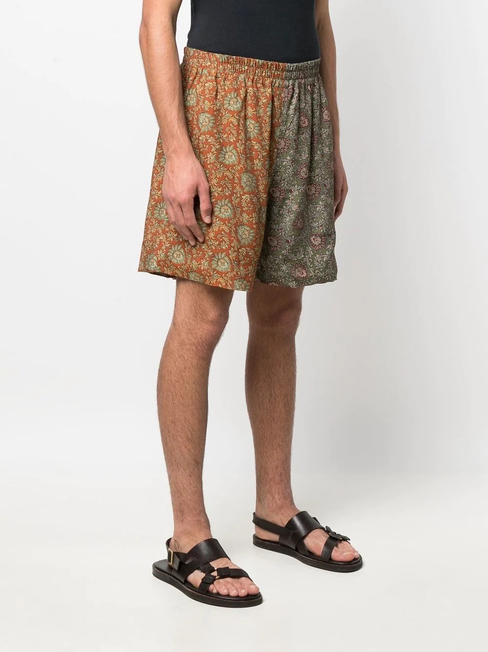 two-tone paisley shorts - 3