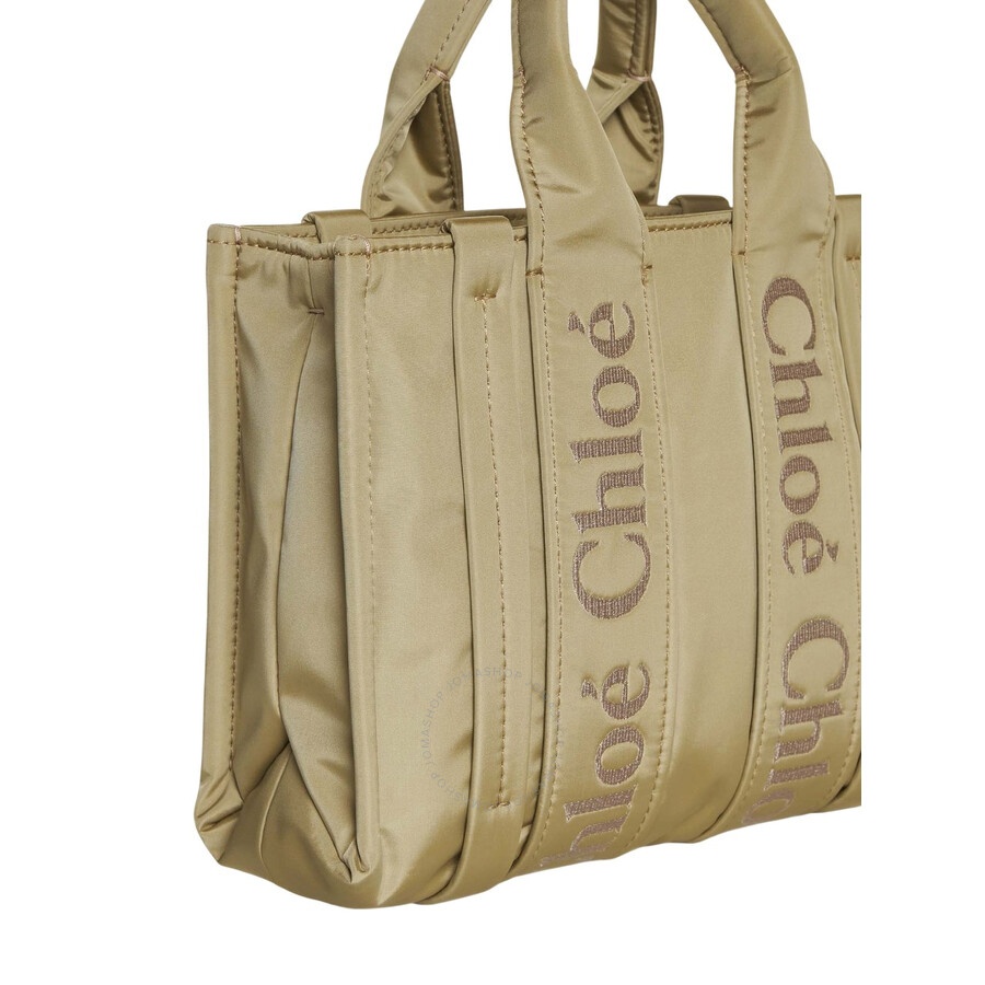 Chloe Woody Logo Small Nylon Tote Bag - 3
