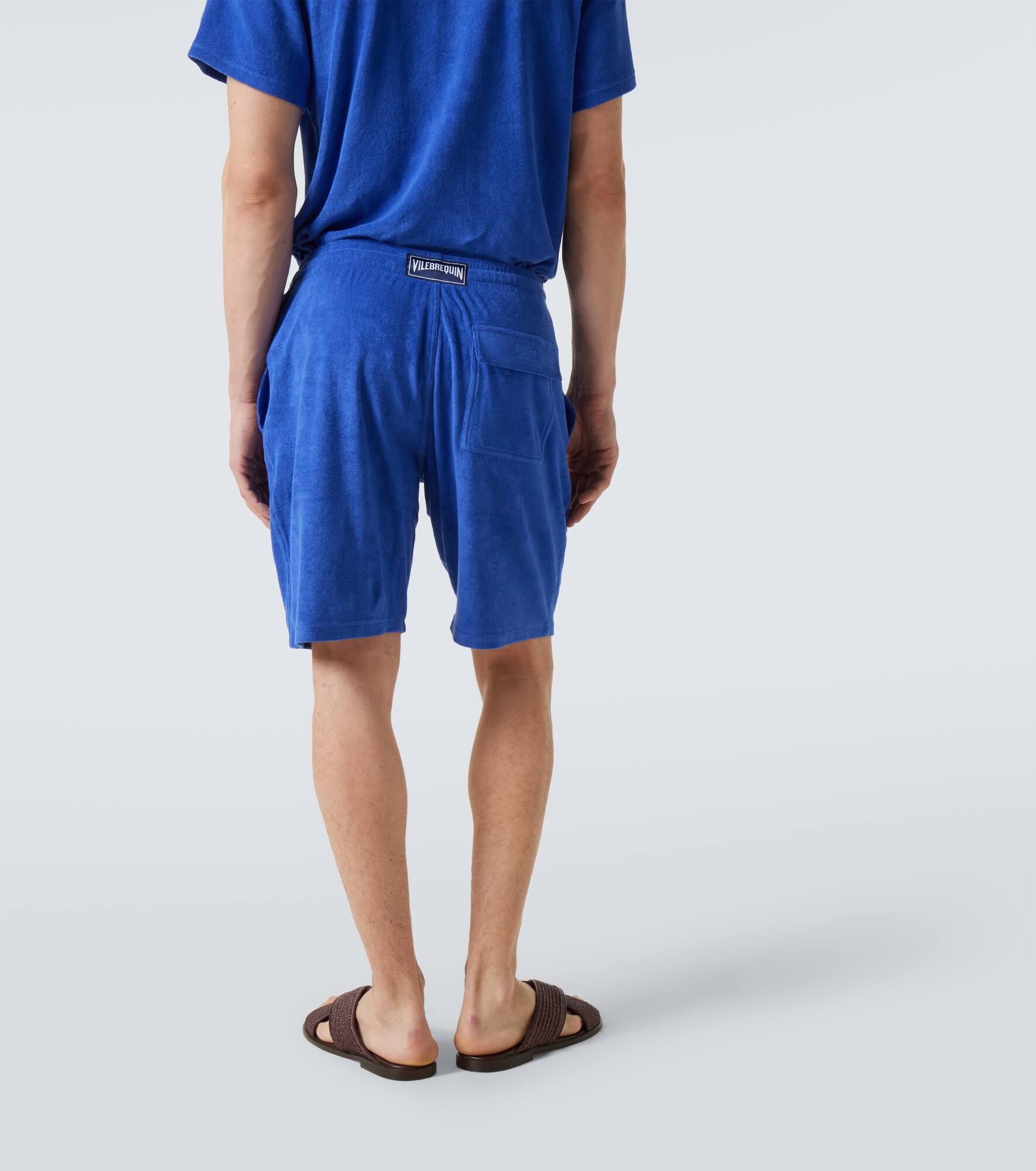 Cotton-blend terry Bermuda shorts - 4