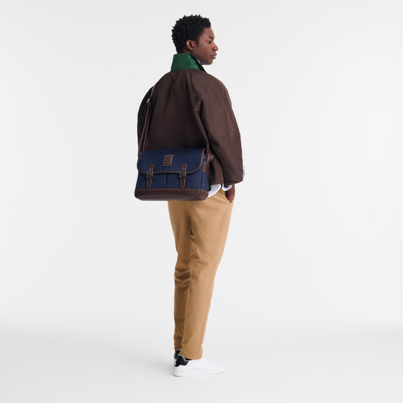 Longchamp Boxford L Crossbody bag Blue - Canvas outlook