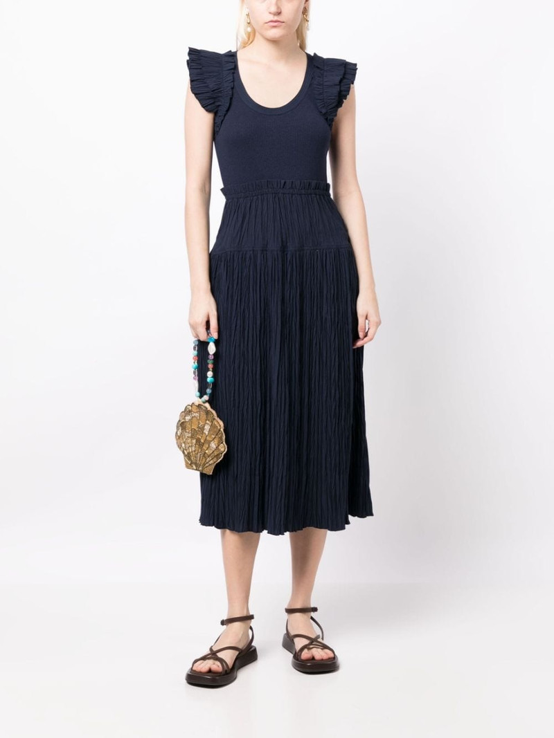 ULLA JOHNSON Virginia pleated midi dress outlook