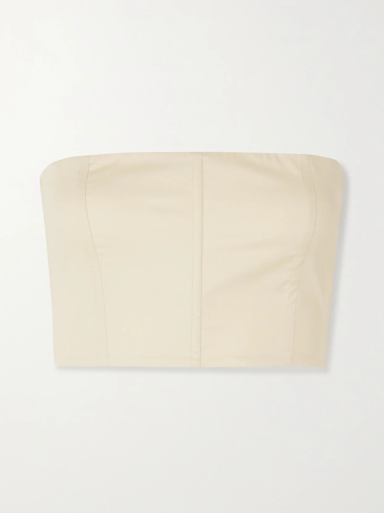 Hilde Strapless Cropped Cotton-poplin Bustier Top - 1