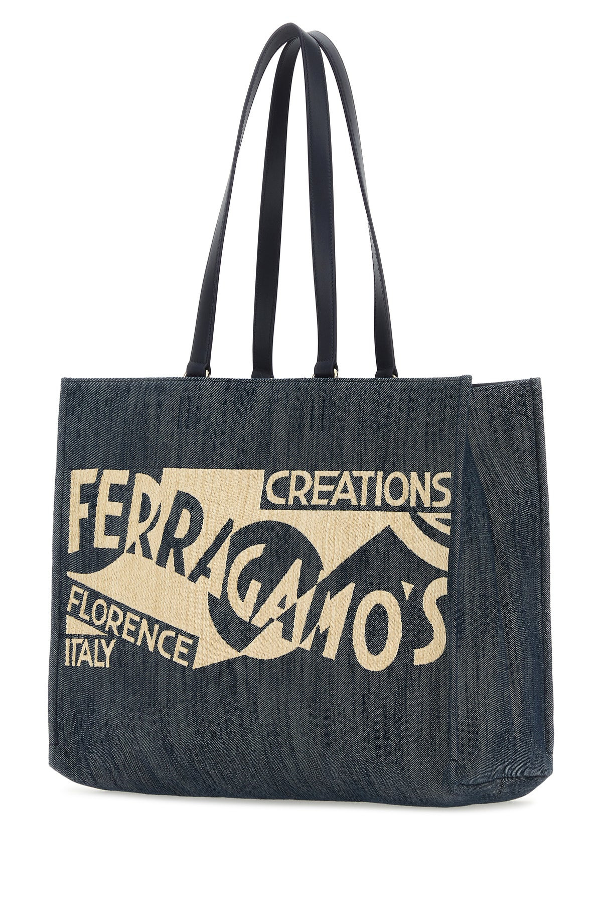 Blue denim large TT Sign shopping bag - 2