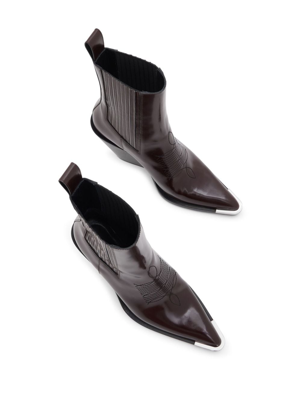 Crimson 100mm leather Chelsea boots - 5