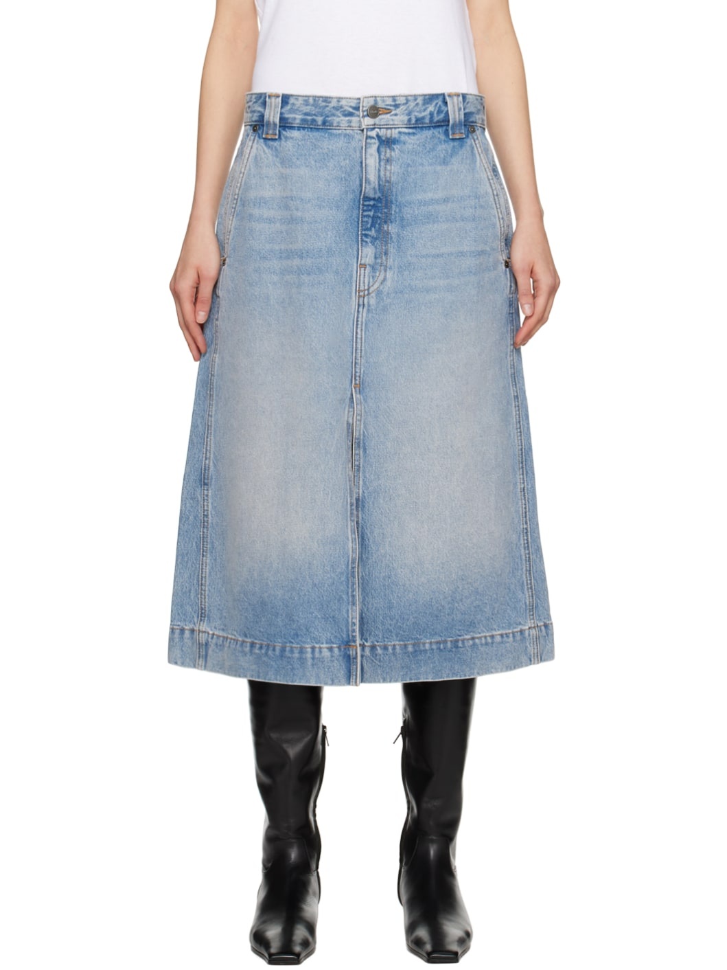 Blue Charlene Denim Midi Skirt - 1