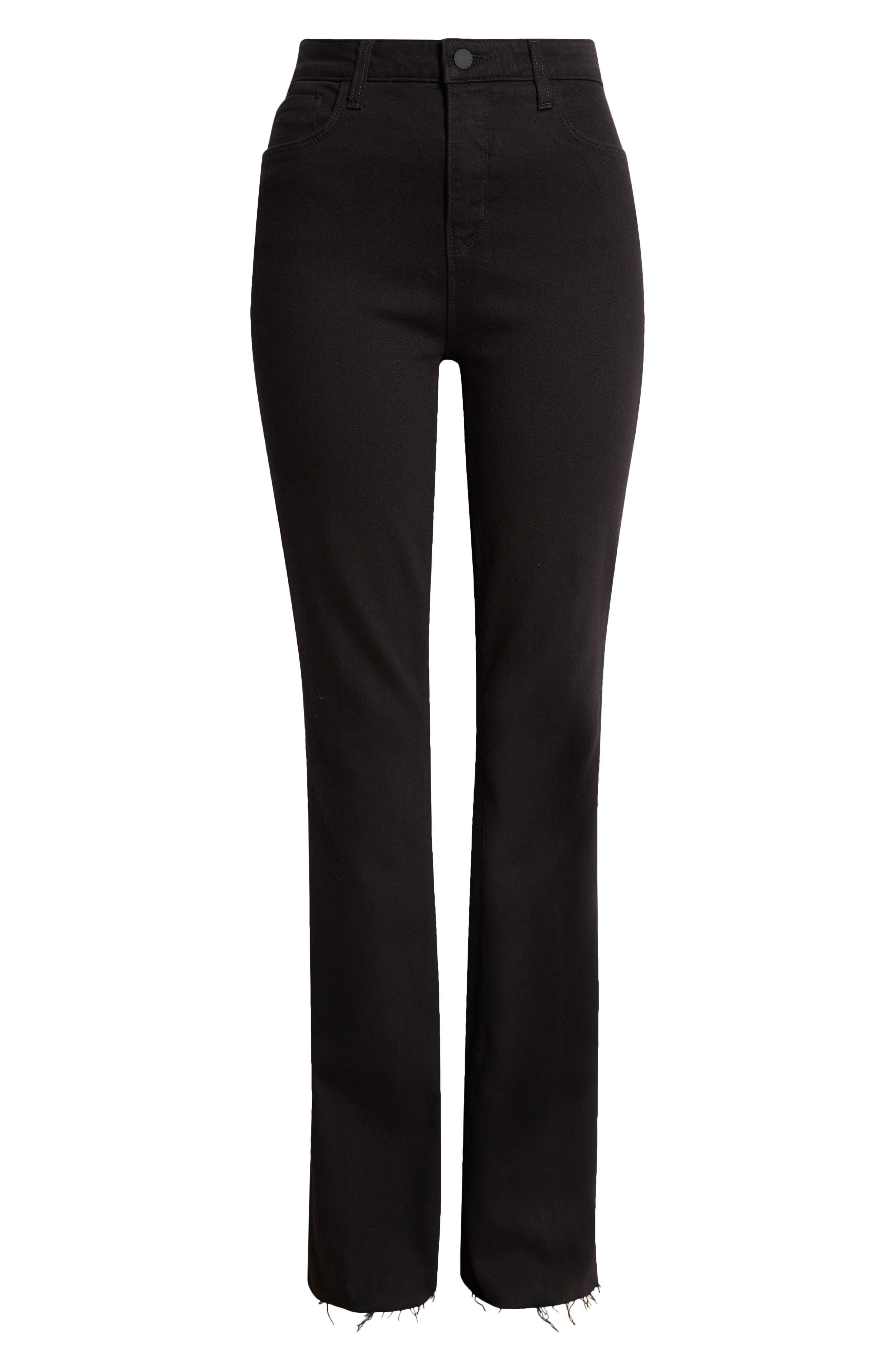 L'AGENCE Ruth High Rise Straight Leg Jeans in Black at Nordstrom - 6