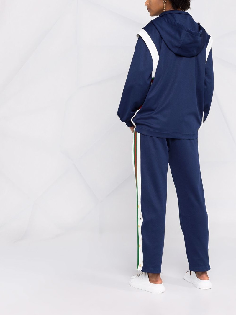 Web-Stripe detachable-sleeve hooded jacket 4