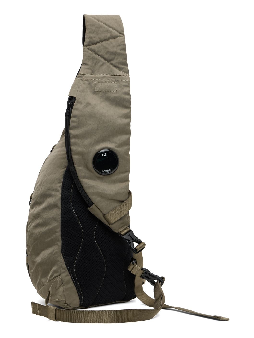 Khaki Nylon B Crossbody Rucksack Bag - 3