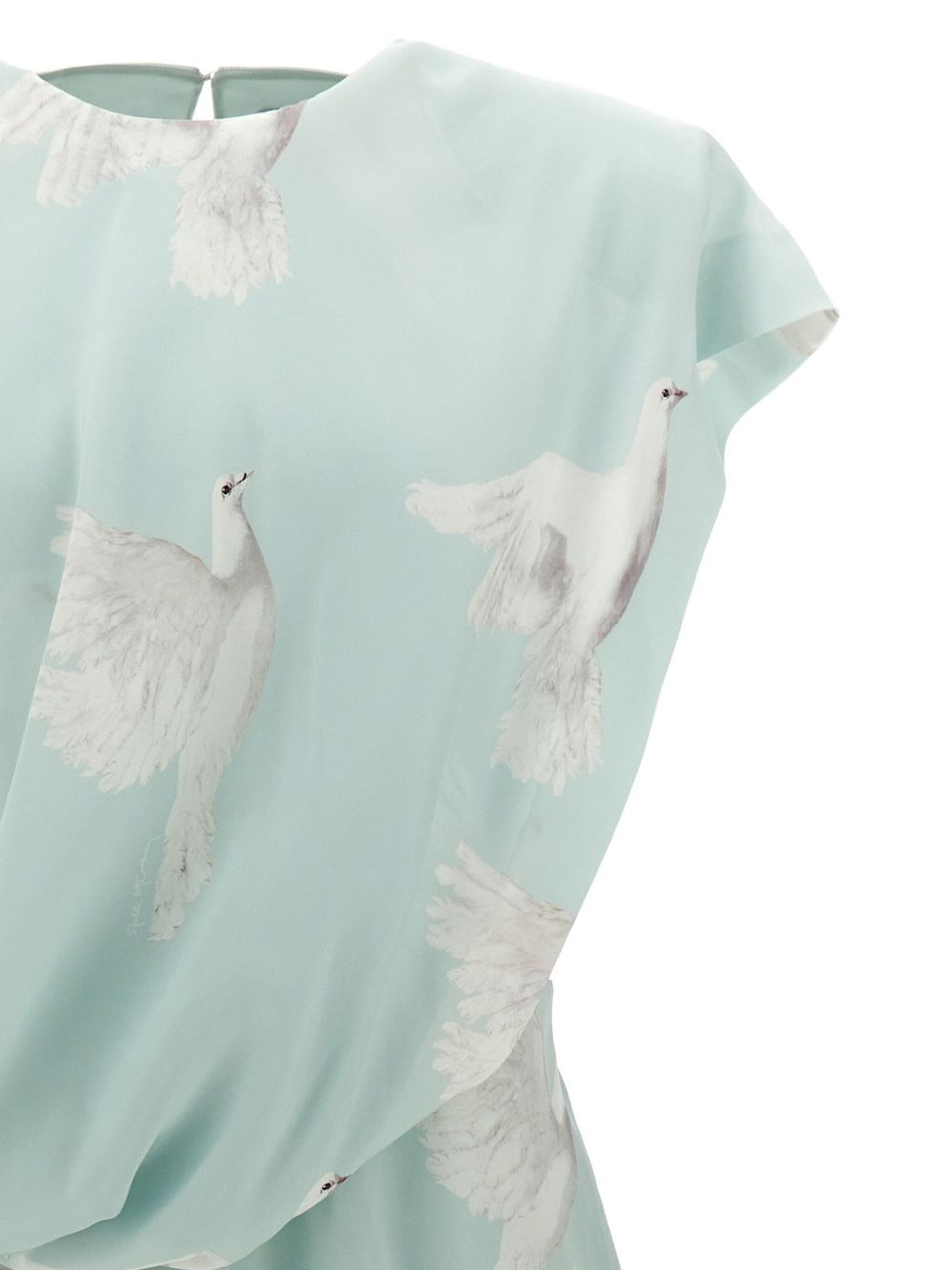 asymmetric silk mini dress - 2