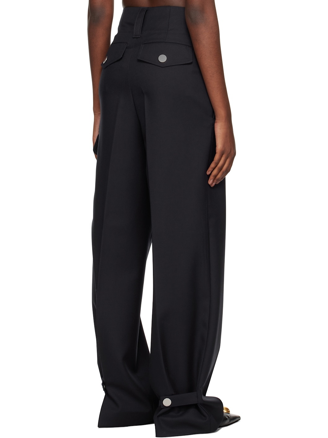 Navy Straight Fit Trousers - 3