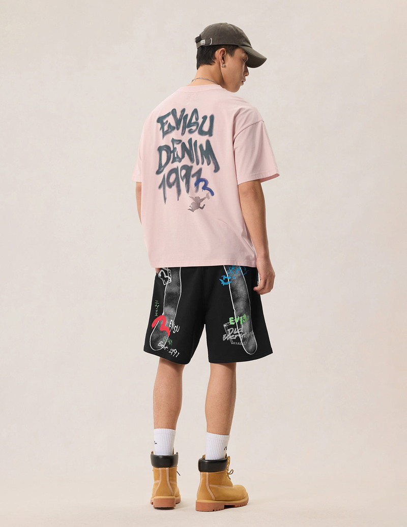 Hand-drawn Daicock Print Sweatshorts 6