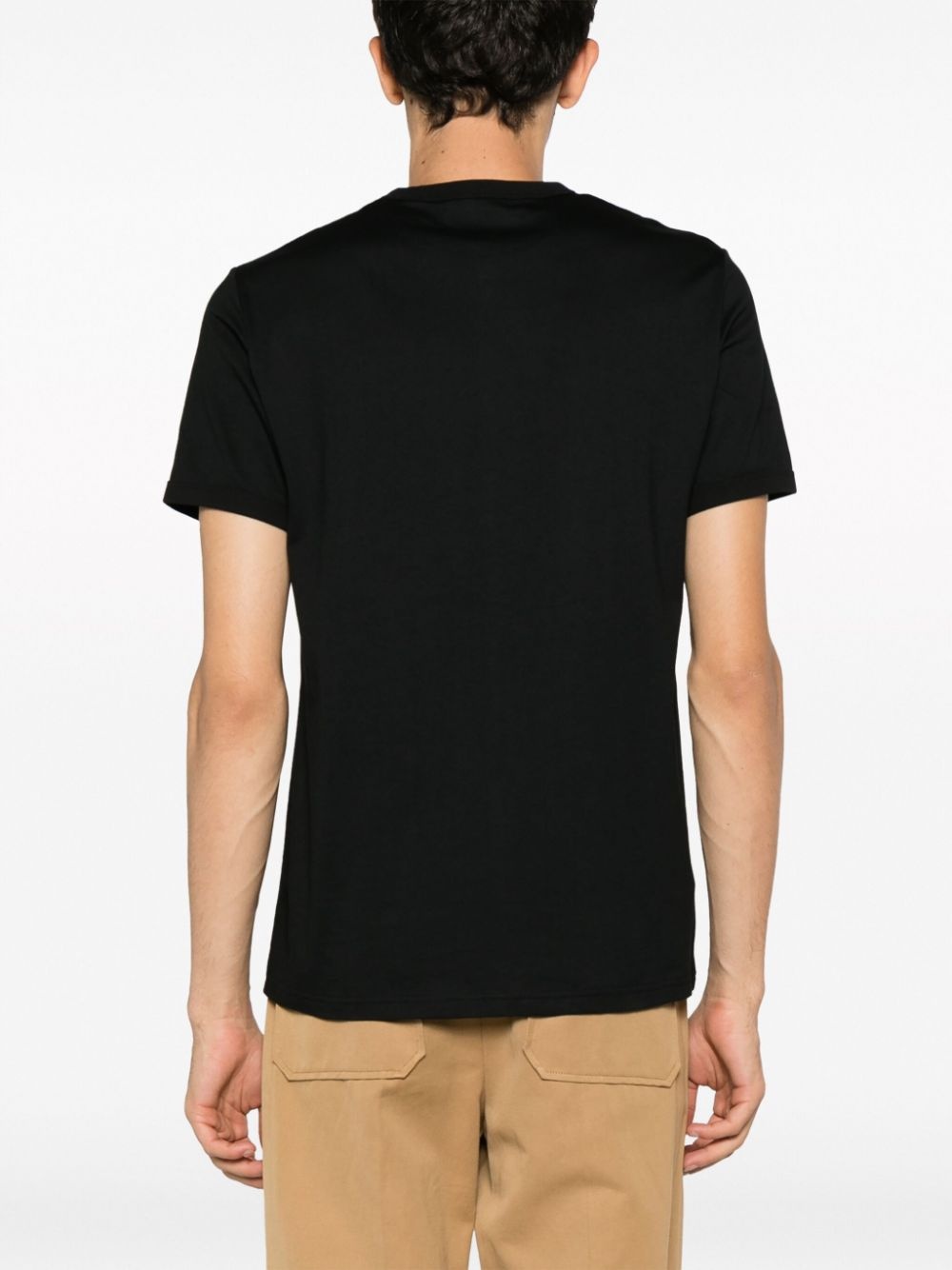 logo-embroidered cotton T-shirt - 4