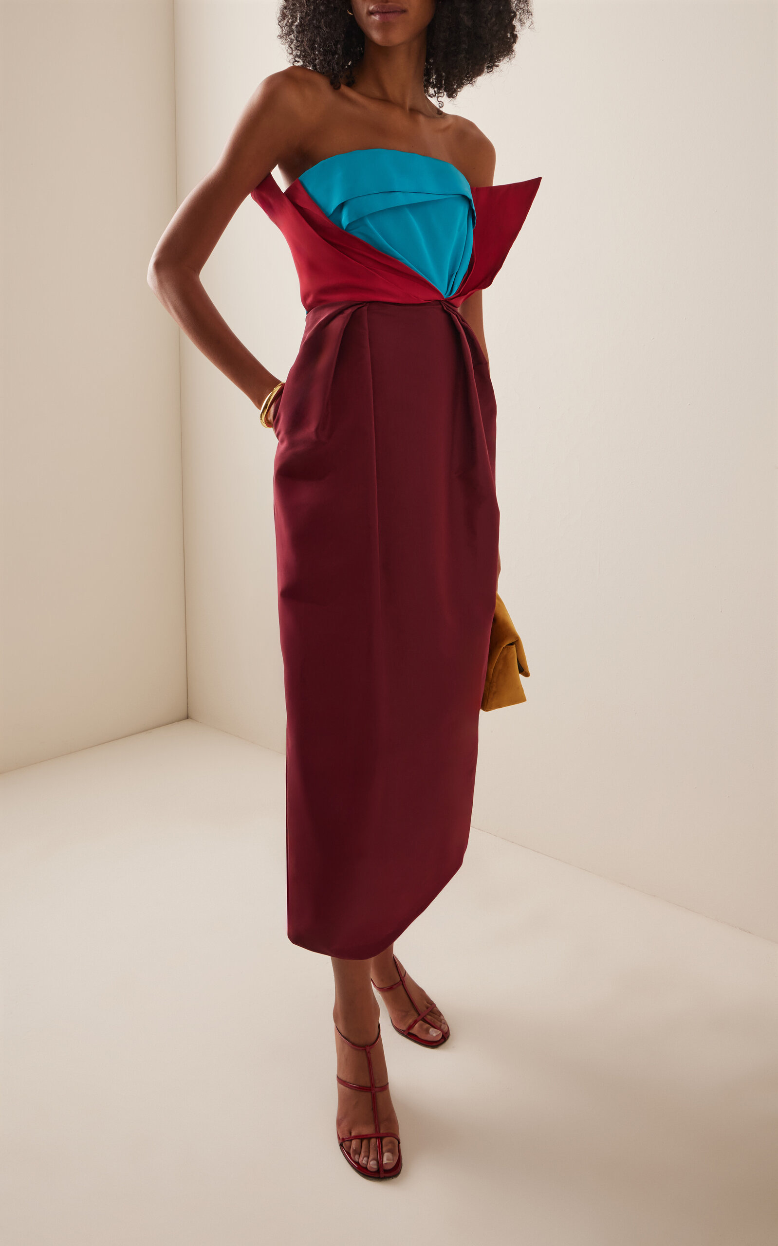 Colorblocked Silk Tulip Gown multi - 2