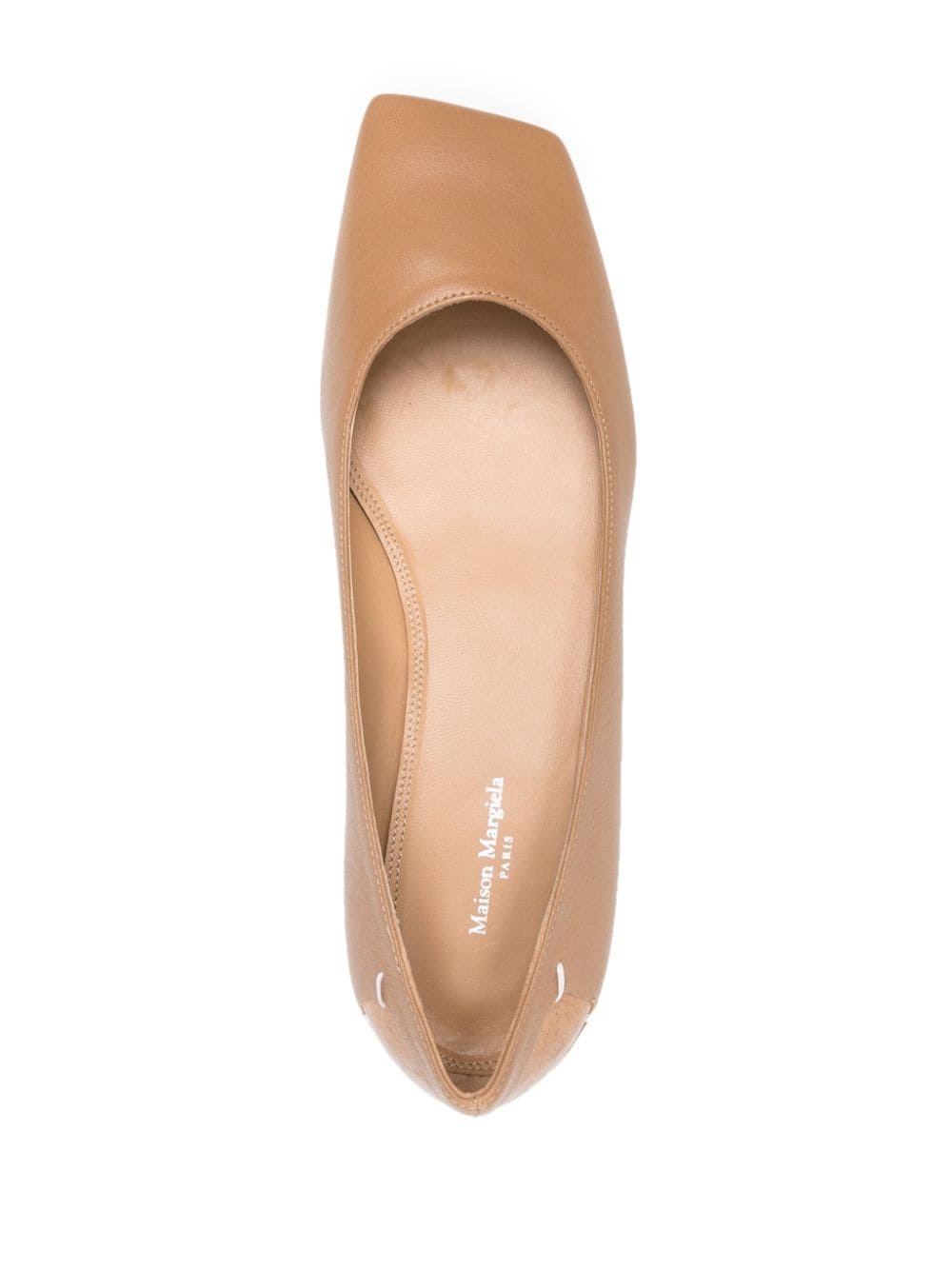 four-stitch leather ballerina shoes - 4