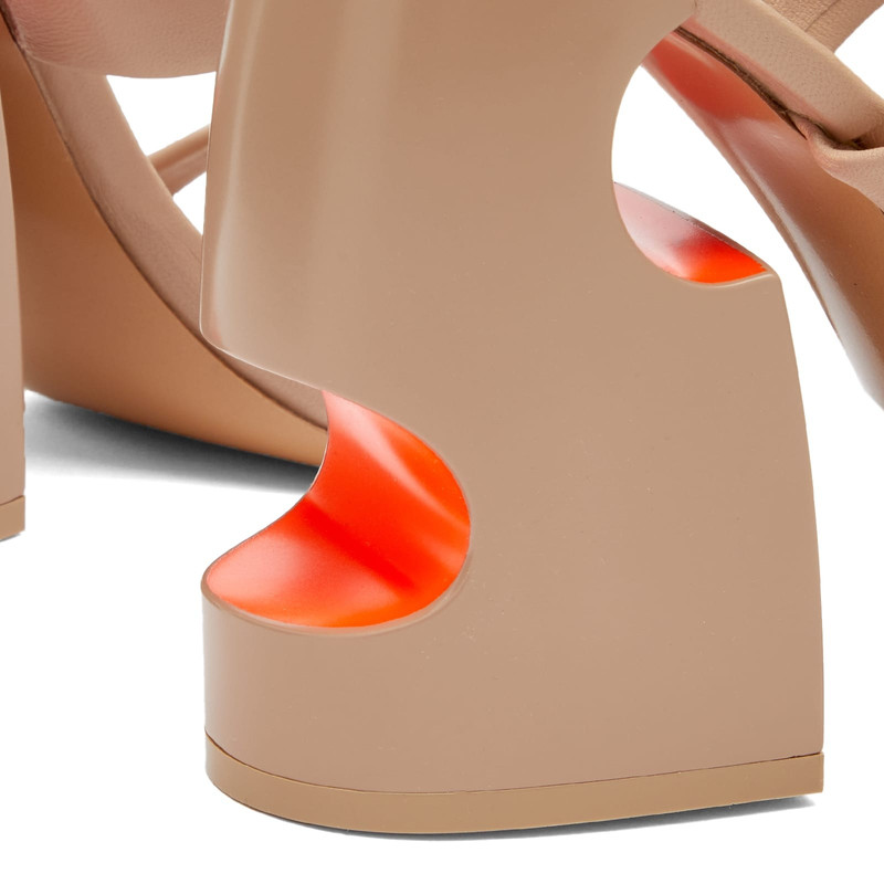 Off-White Pop Bulky Nappa Mule Heels 4