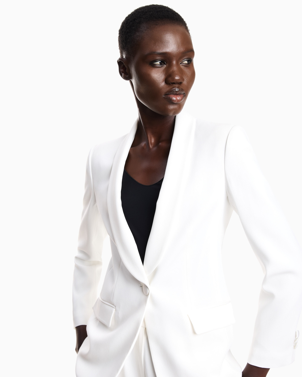 Envers-satin, shawl-collar jacket - 5