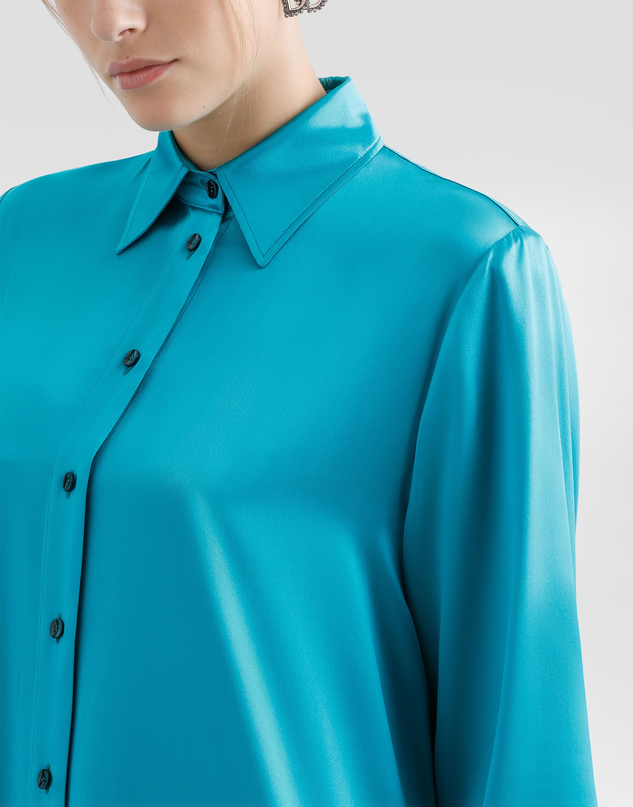 Long silk satin caftan - 4