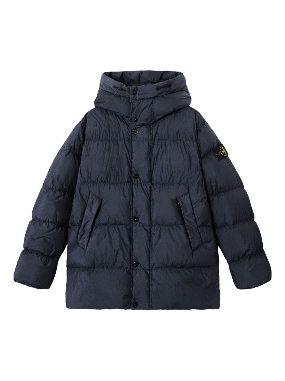 QUILTED HOODED JACKET NAVY BLUE - 1