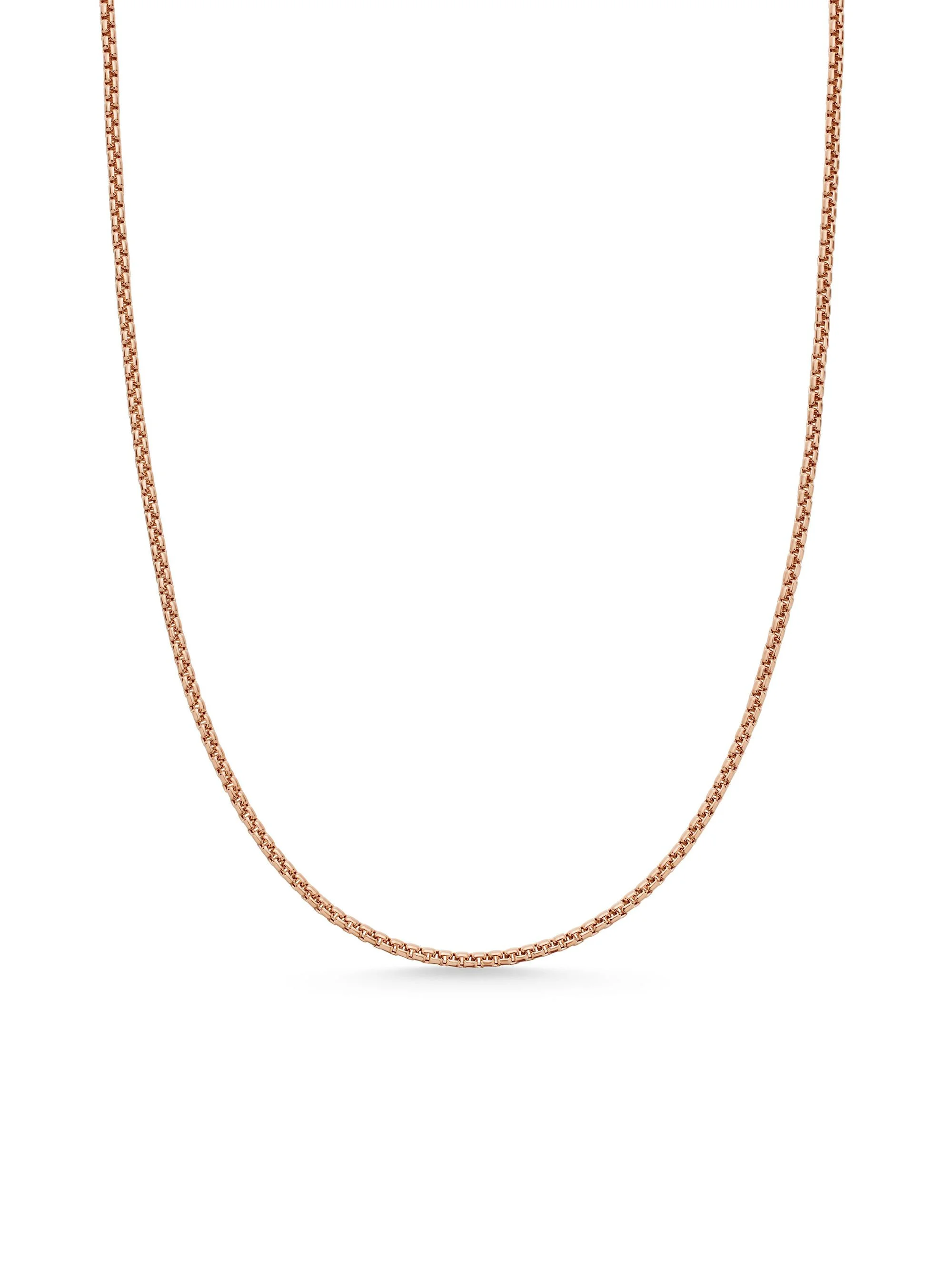 Men's Box Chain Necklace in 18K Rose Gold, 1.7mm - Gold - 1