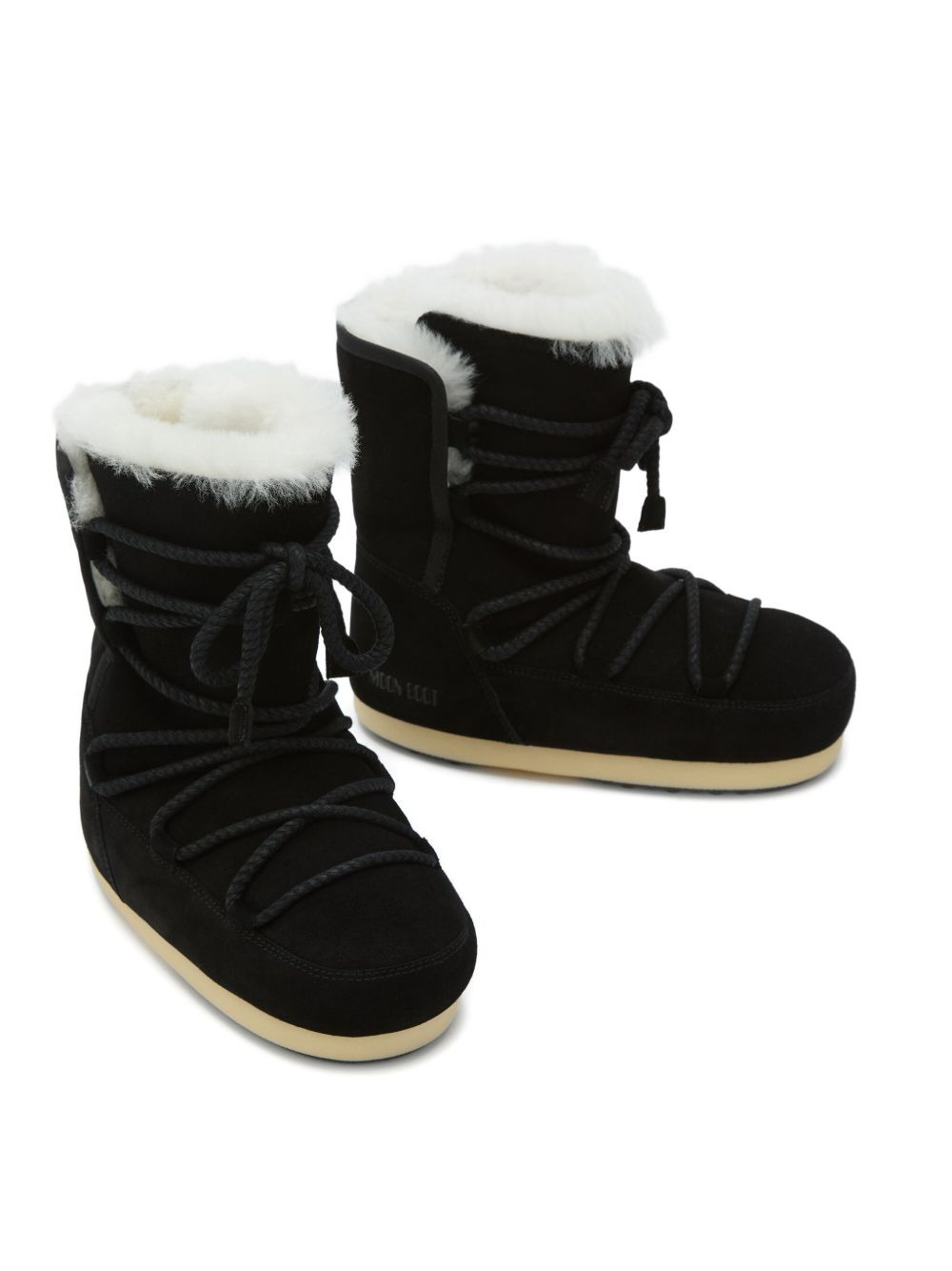 EVX suede shearling lace-up boots - 4