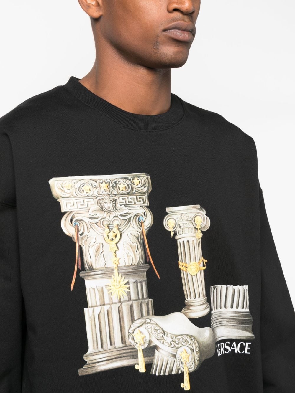 Columns-print cotton sweatshirt - 5